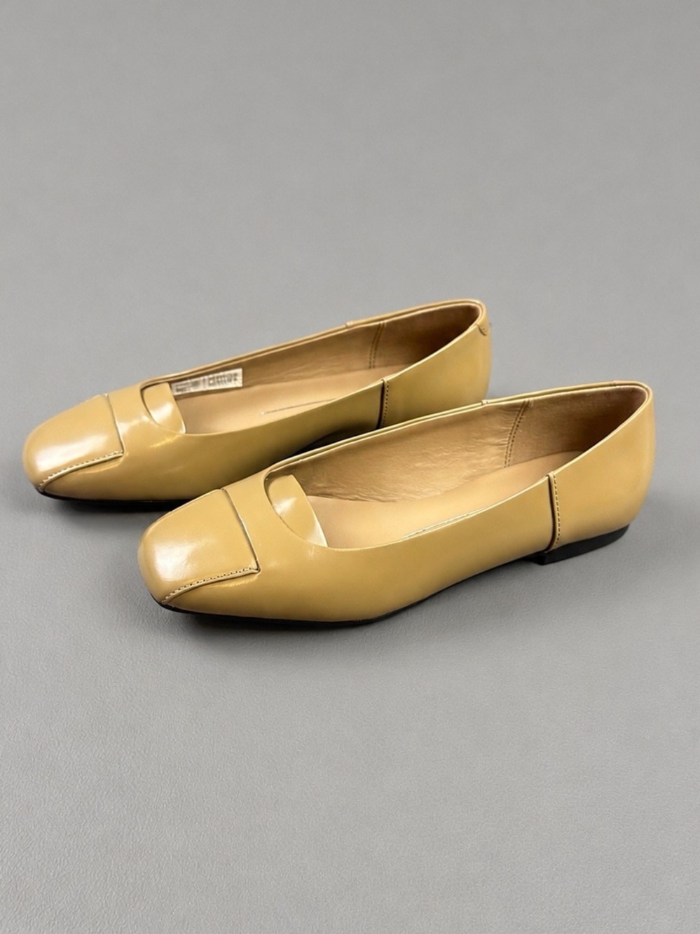 ECCO Margot Leather Ballerina Flats Tan Square Toe NWOB Women’s EU 40 US 7-7.5